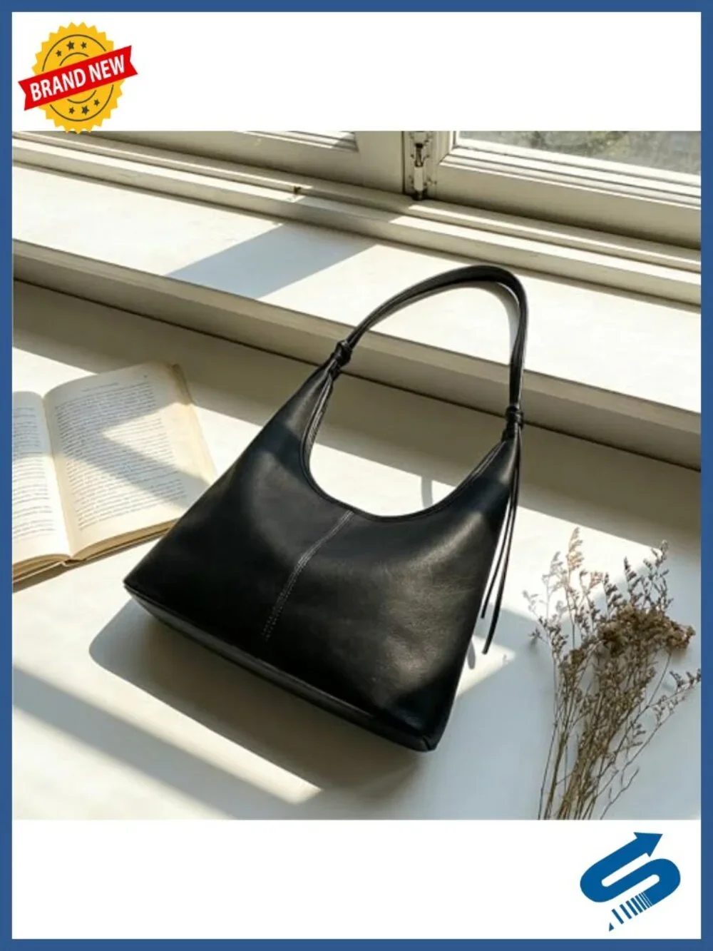 Vegan Leather Slouchy Hobo Bag Soft Tote Shoulder Purse Tassel
